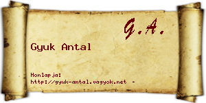 Gyuk Antal névjegykártya
